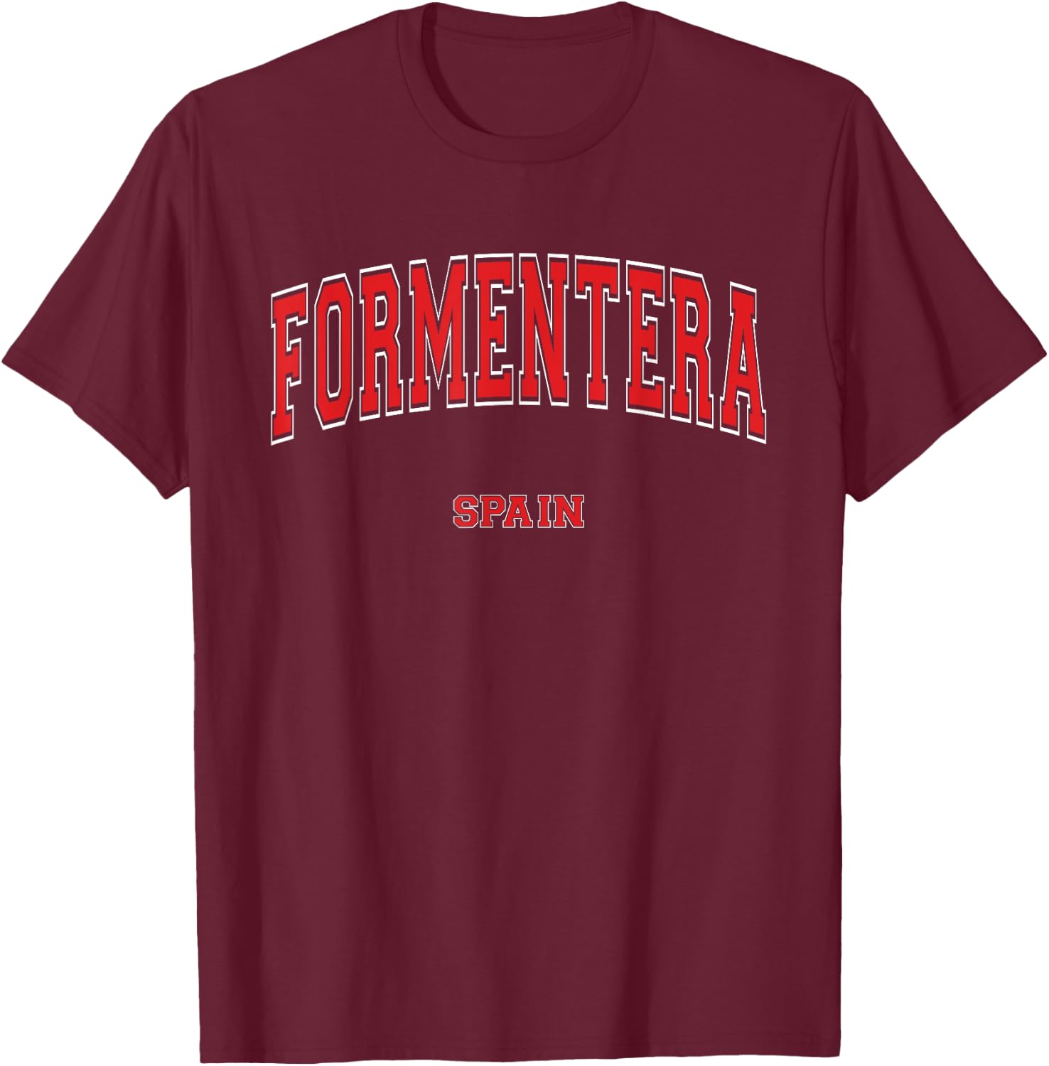 Formentera Spain City T-Shirt - T-Shirt | Maroon