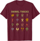 Kids Children's Kids Wild Animal Tracks Teacher's Learning Design T-Shirt - T-Shirt | Maroon