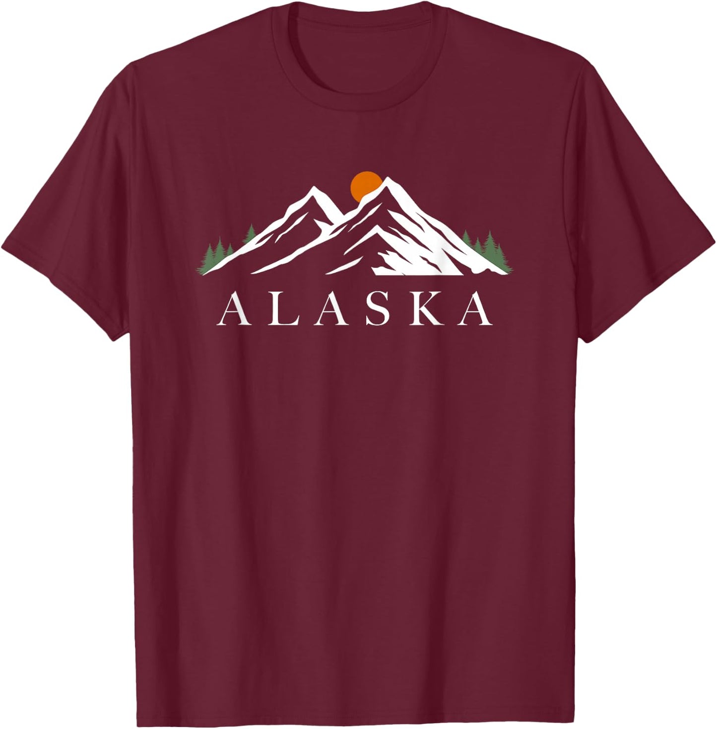 Mountains of Alaska T-Shirt - T-Shirt | Maroon