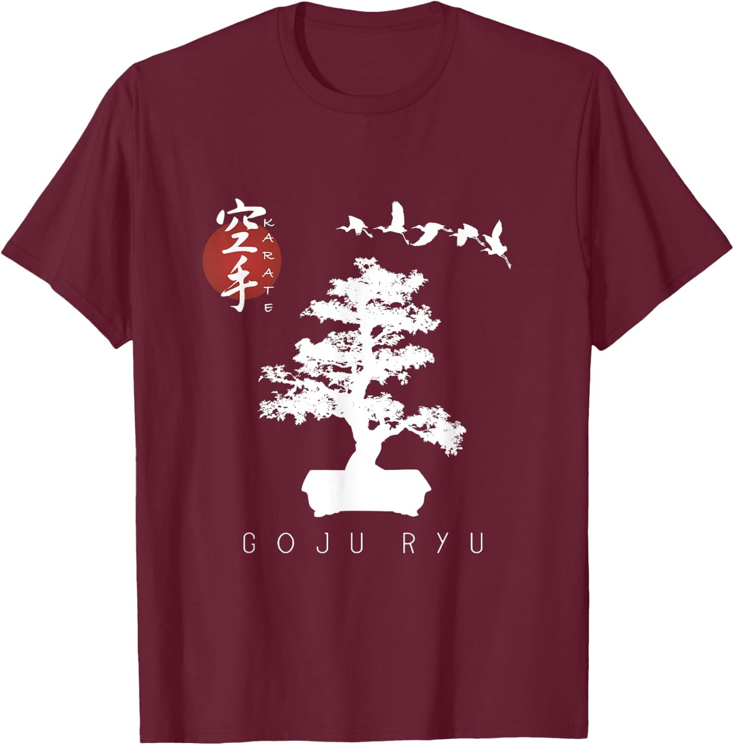 Goju Ryu Karate Uniform / Goju Ryu Uniform / Bonsai Tree T-Shirt - T-Shirt | Maroon