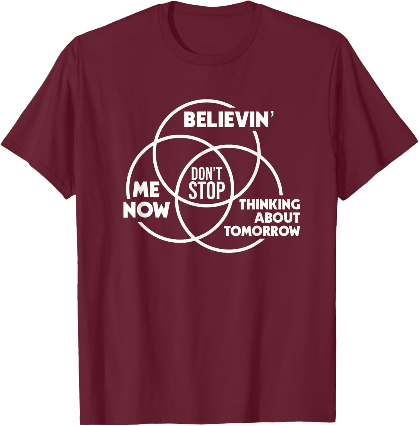 Don't Stop Music Lovers Venn Diagram T-Shirt - T-Shirt | Maroon