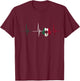 Mexico Heartbeat EKG Pulse Mexican Soccer Team Mexican Flag T-Shirt - T-Shirt | Maroon