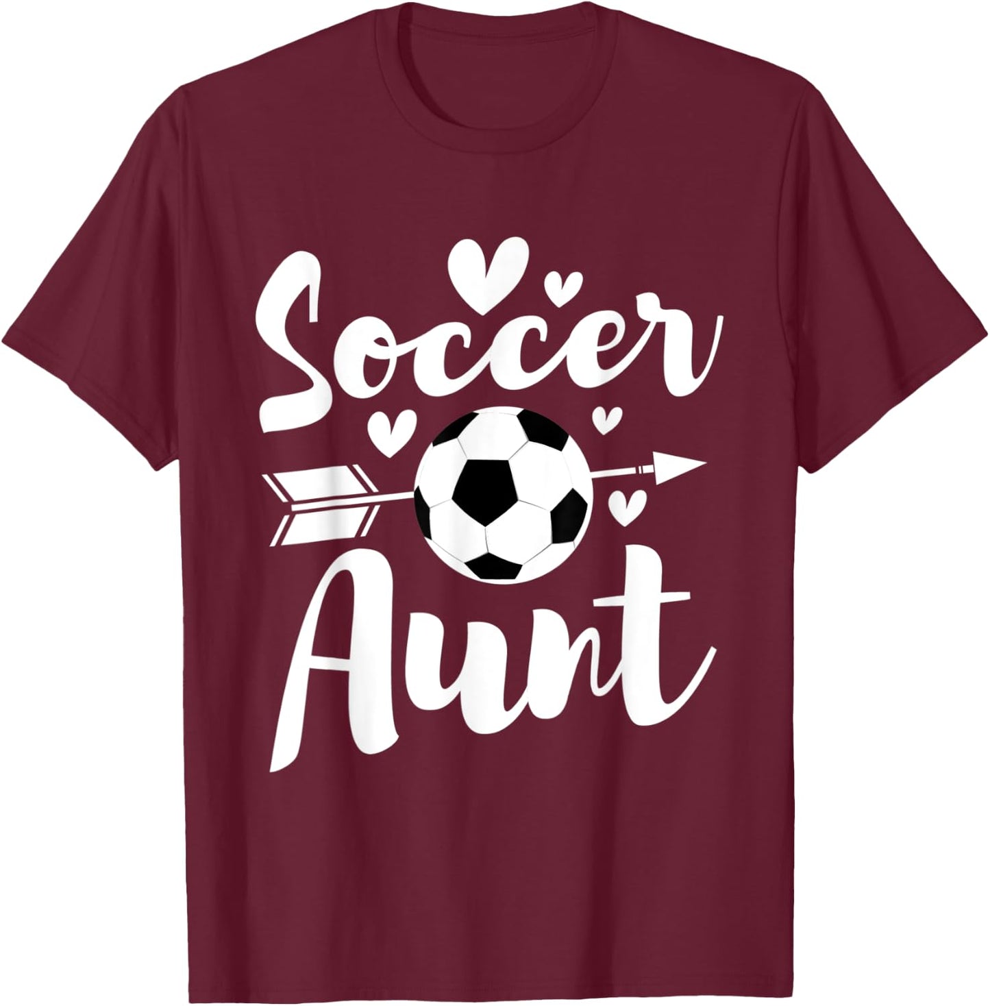 Soccer Aunt - Auntie Aunty Sports Ball Lover Family T-Shirt - T-Shirt | Maroon