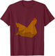 Origami Paper Geometric Chicken T-Shirt - T-Shirt | Maroon