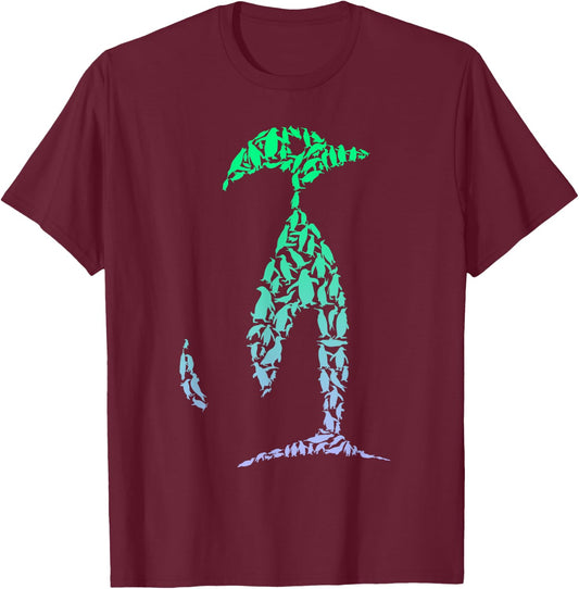 Boys Penguin Shirts Silhouette Penguins | Boys Penguin T-Shirt - T-Shirt | Maroon