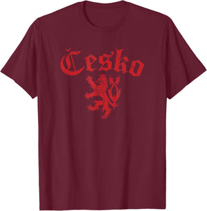 Cesko Czechia Lion Symbol Czech Republic Pride T-Shirt - T-Shirt | Maroon
