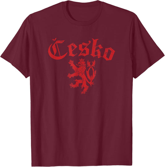 Cesko Czechia Lion Symbol Czech Republic Pride T-Shirt - T-Shirt | Maroon