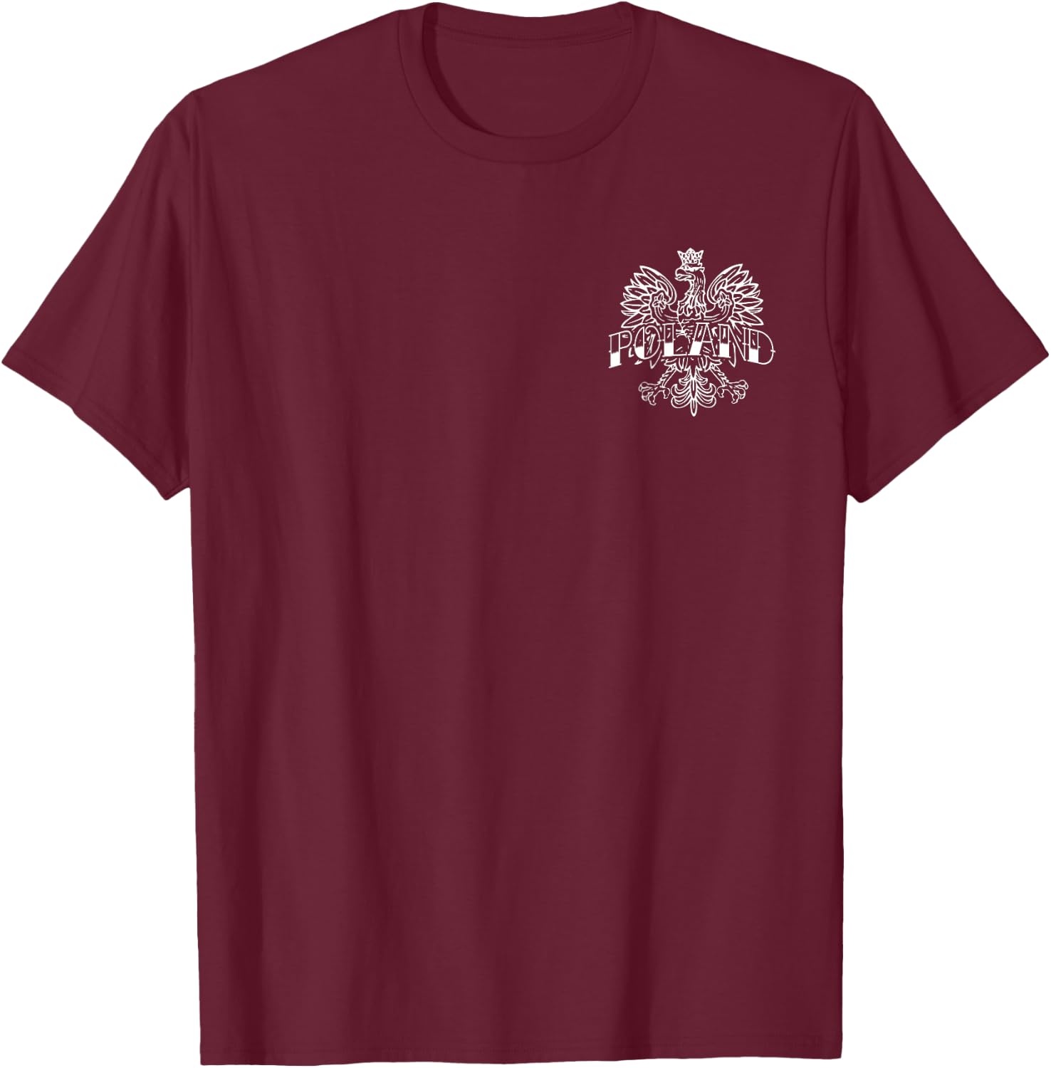 Poland White Eagle Poland Retro Style T-Shirt - T-Shirt | Maroon