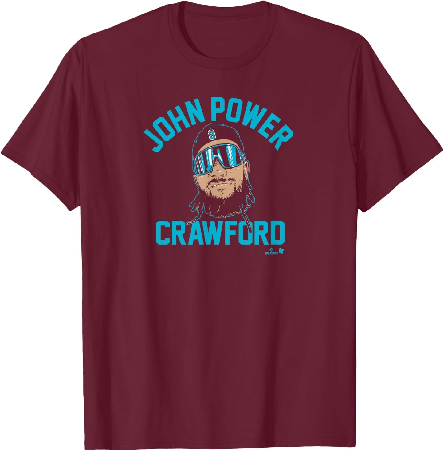 J.P. Crawford - John Power Crawford - Seattle Baseball T-Shirt - T-Shirt | Maroon