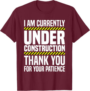 Under Construction Post Surgery Gag Hospital Get Well Soon T-Shirt - T-Shirt | Maroon