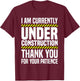 Under Construction Post Surgery Gag Hospital Get Well Soon T-Shirt - T-Shirt | Maroon