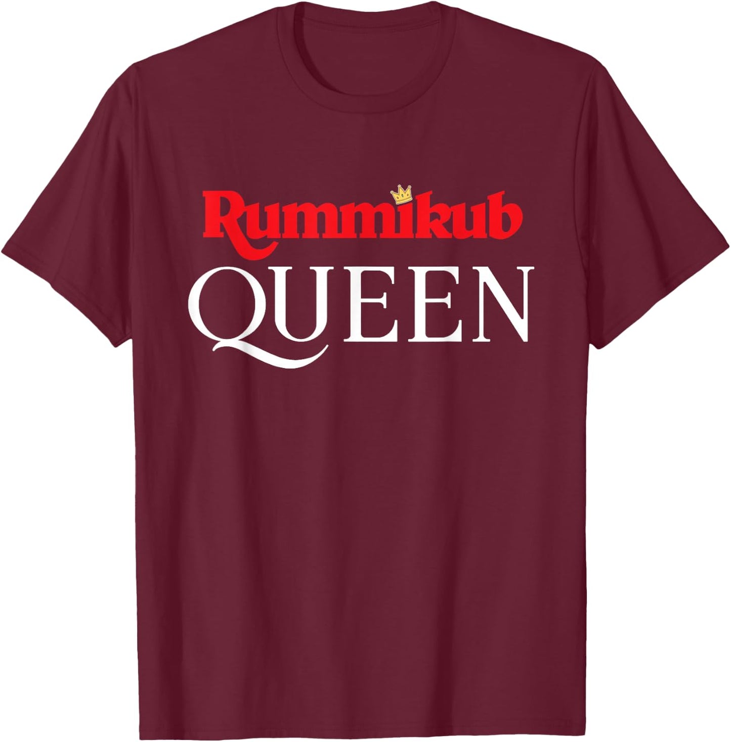 Rummikub Queen Player Fan T-Shirt - T-Shirt | Maroon