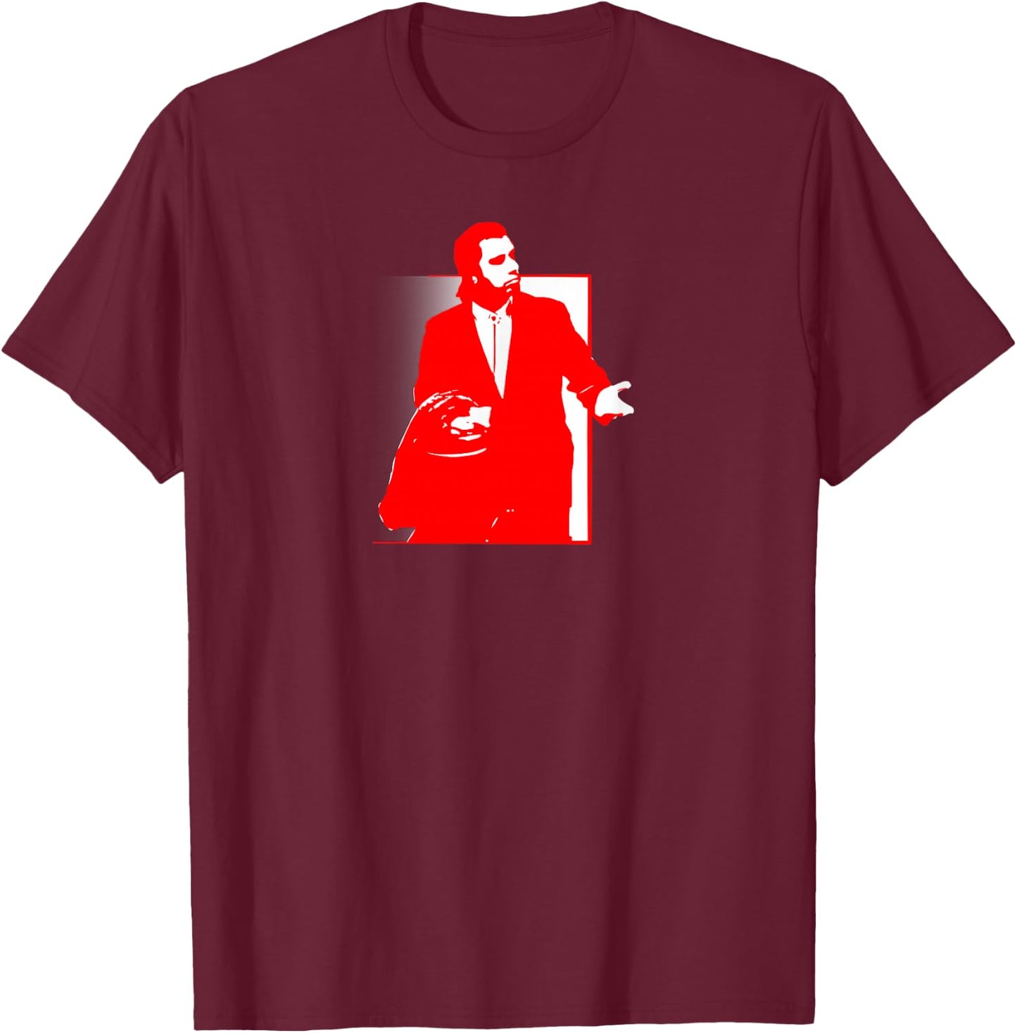 Confused Travolta T-Shirt - T-Shirt | Maroon