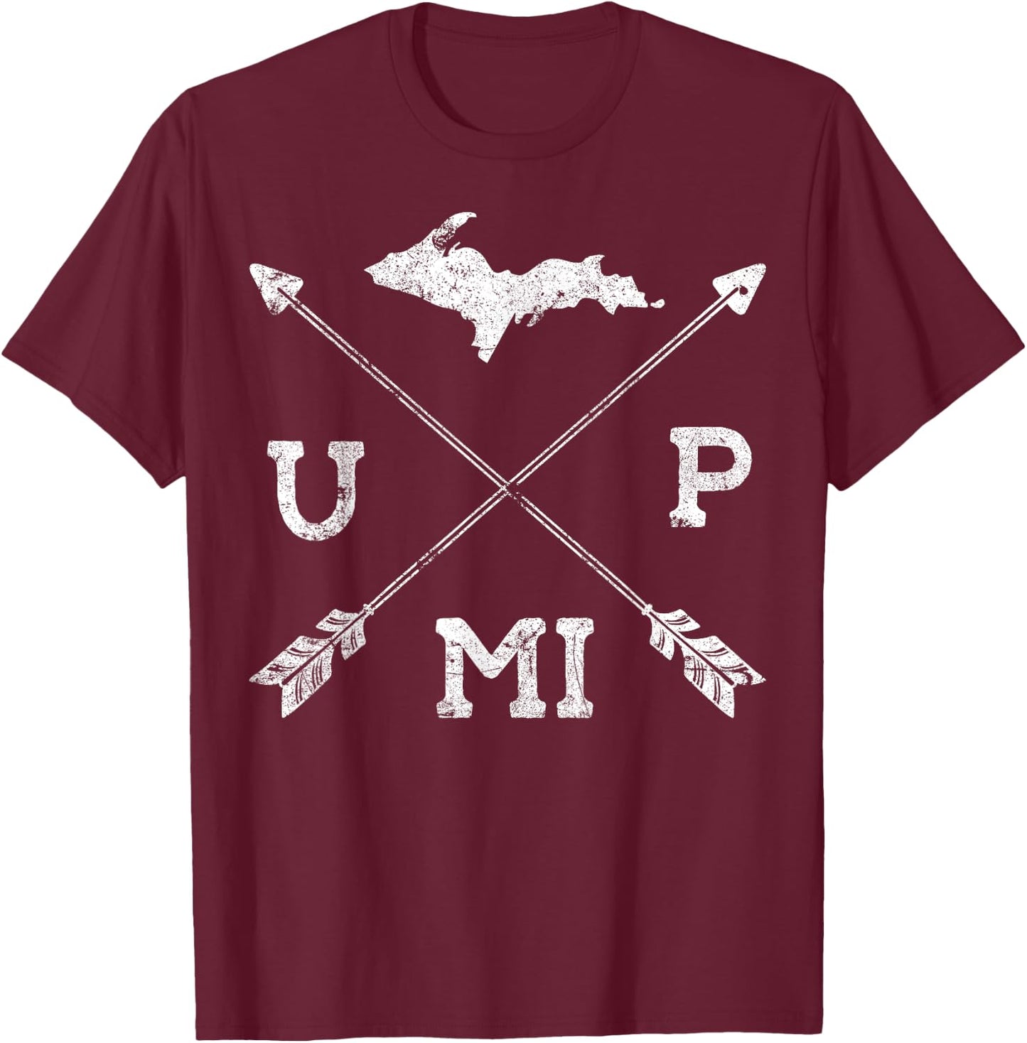 Great Lakes Michigan Yooper Michiganian MI Upper Peninsula T-Shirt - T-Shirt | Maroon