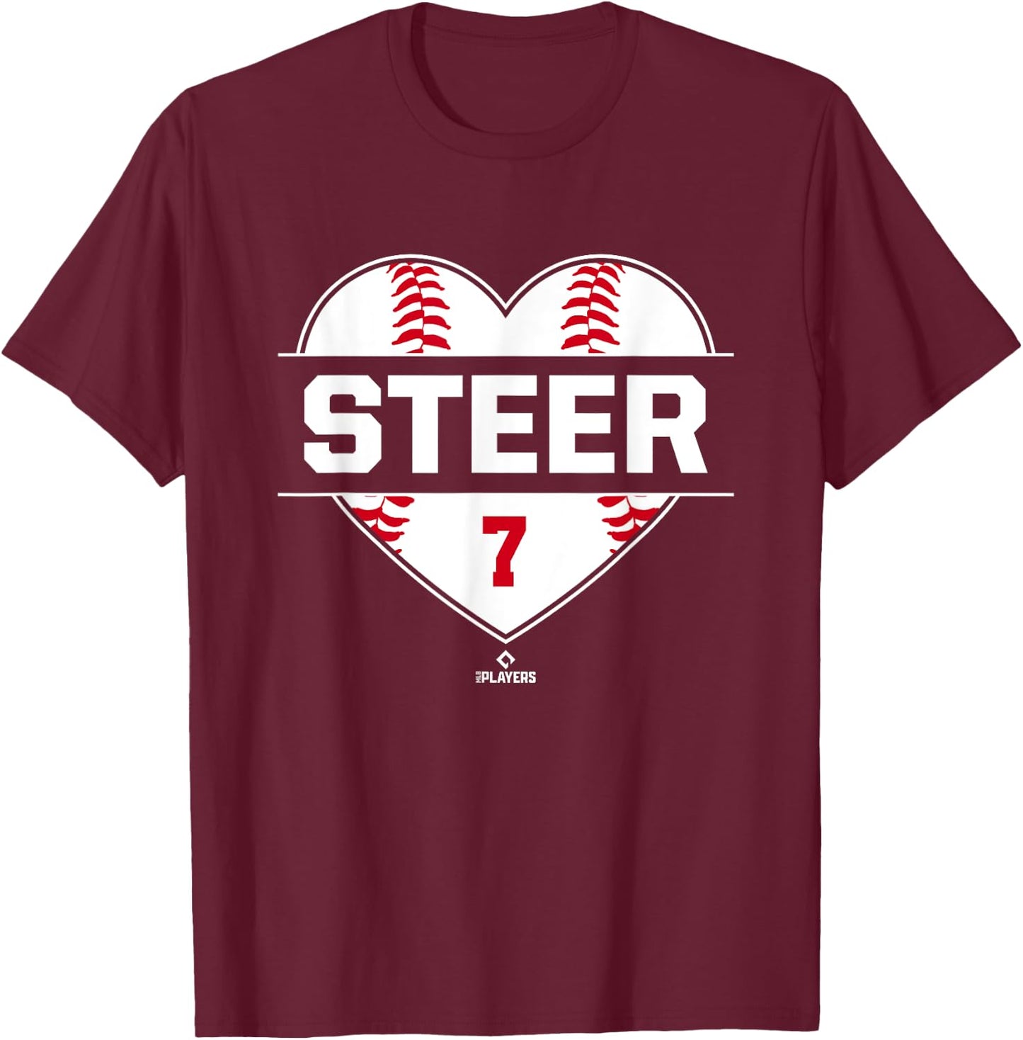 Vintage Baseball Bat Gameday Spencer Steer Cincinnati MLBPA T-Shirt - T-Shirt | Maroon