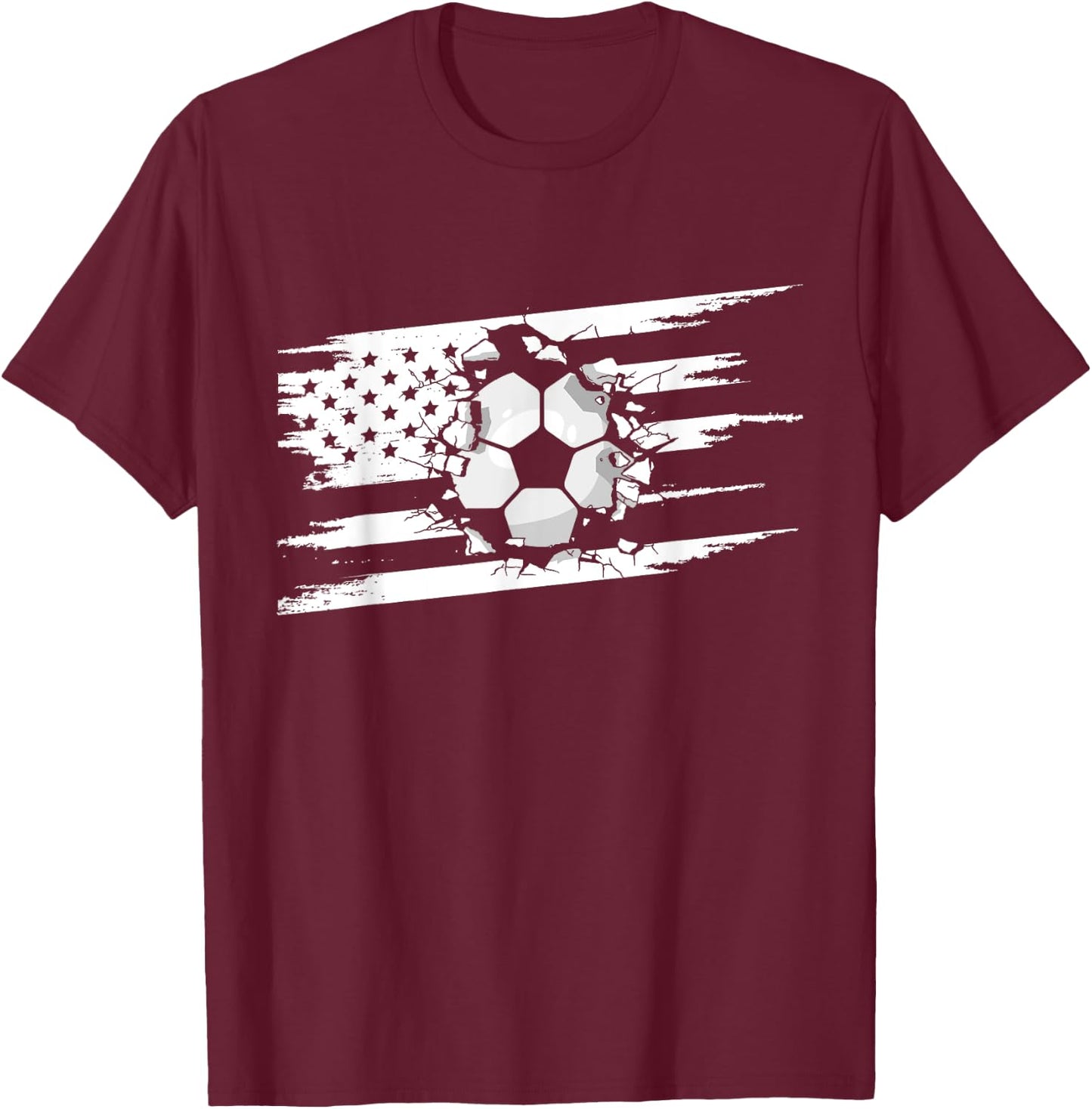 American Flag Soccer Apparel - Soccer T-Shirt - T-Shirt | Maroon