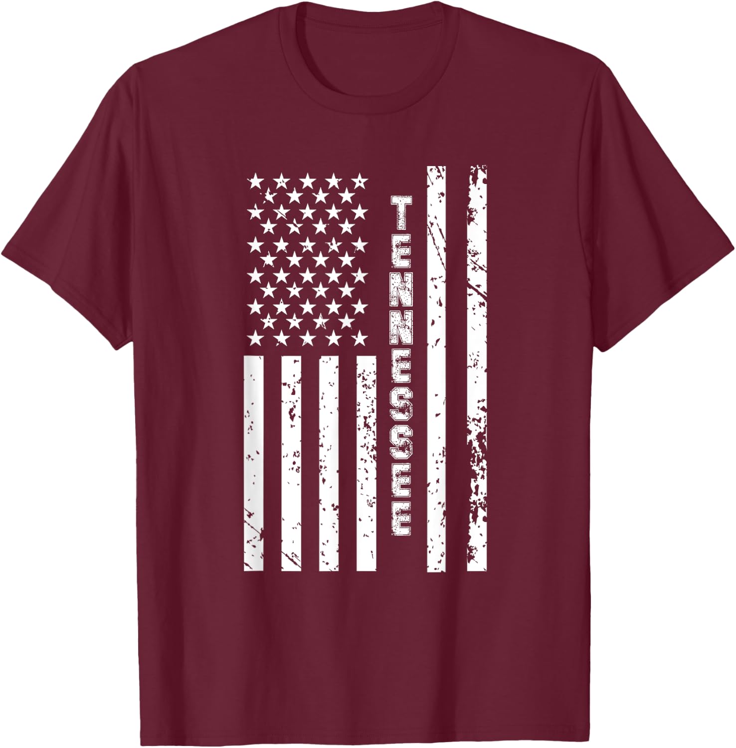 Tennessee United States Patriotic American Flag T-Shirt - T-Shirt | Maroon