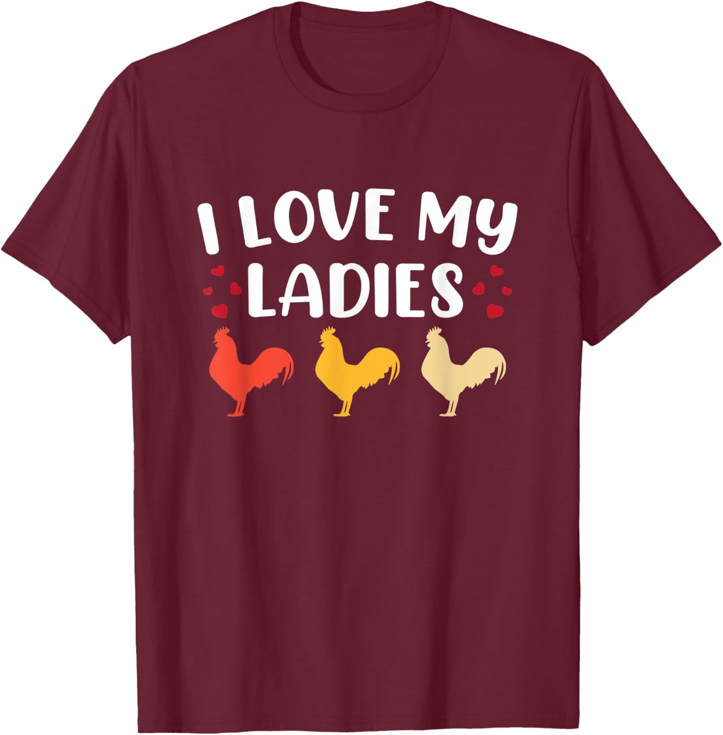 Funny Chicken Art Men Women Ladies Chicken Farmer Whisperer T-Shirt - T-Shirt | Maroon