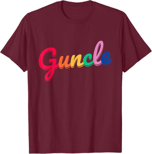 Fabulous Guncle Shirt - New Baby Gay Uncle Rainbow T-Shirt - T-Shirt | Maroon
