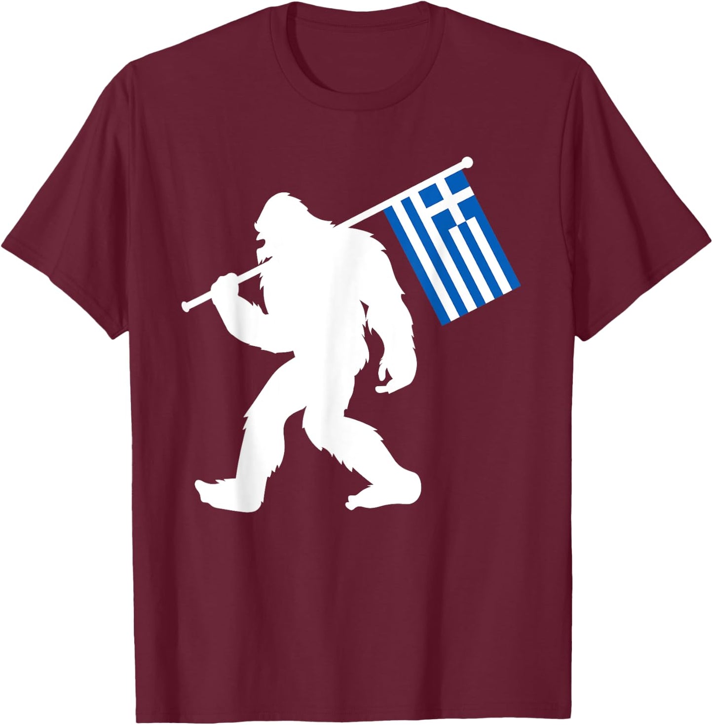 Greece Bigfoot T-Shirt - T-Shirt | Maroon