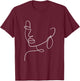 Aesthetic Line Art Woman Abstract Fashion Minimalist Drawing T-Shirt - T-Shirt | Maroon