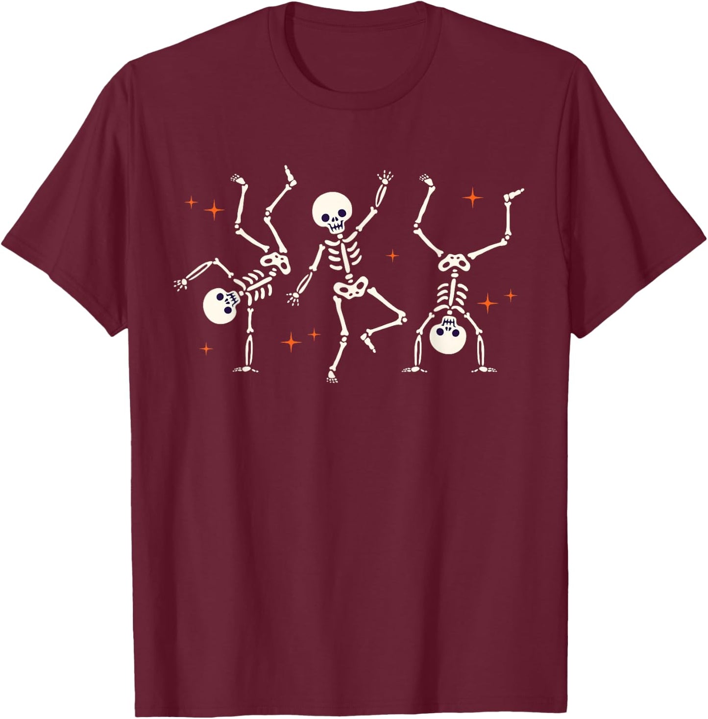 Dancing Skeletons Dance Challenge Halloween Scary Boys Girls T-Shirt - T-Shirt | Maroon