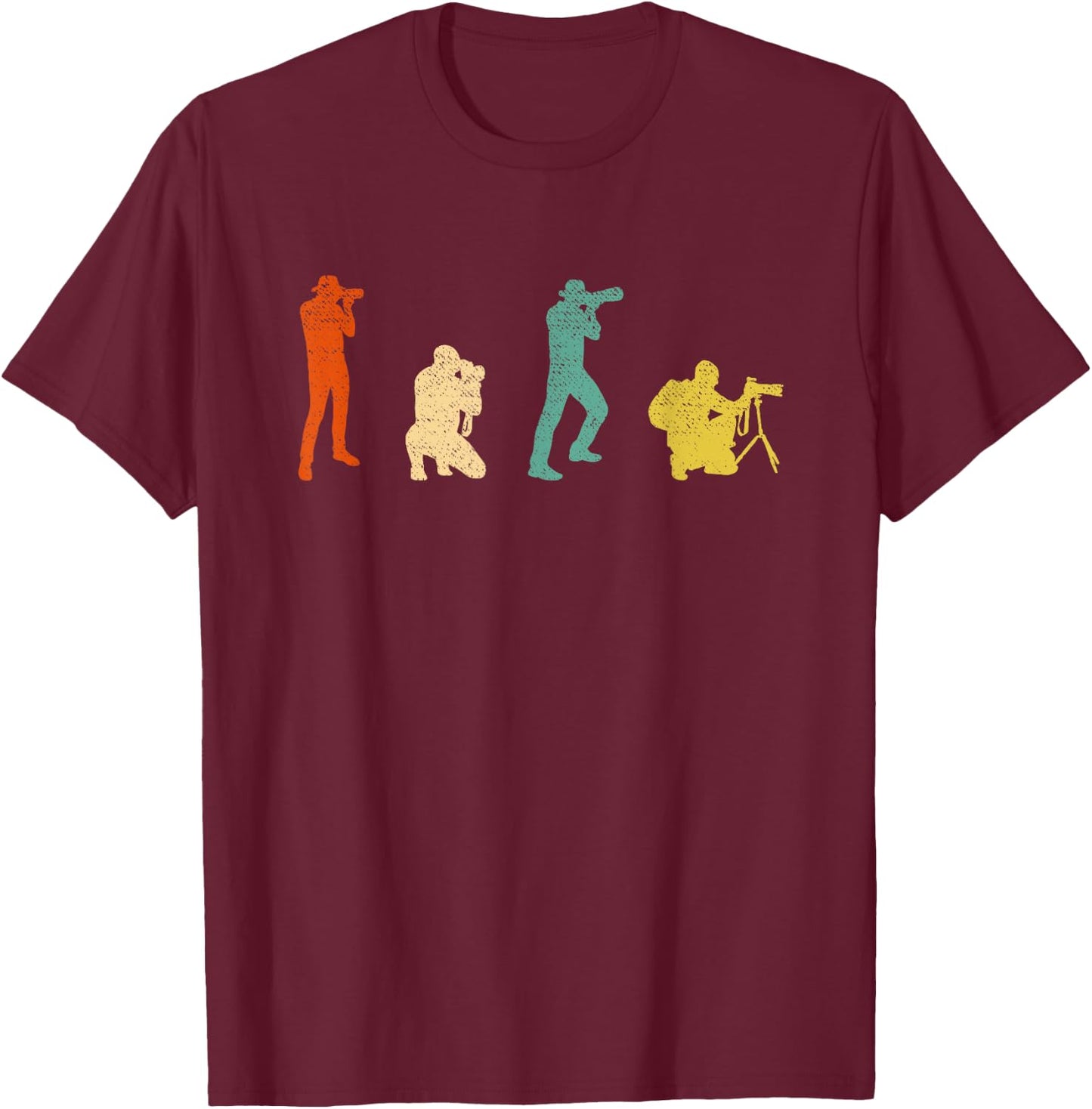 Vintage Photo Camera Photogrpaher Graphic Design Photography T-Shirt - T-Shirt | Maroon