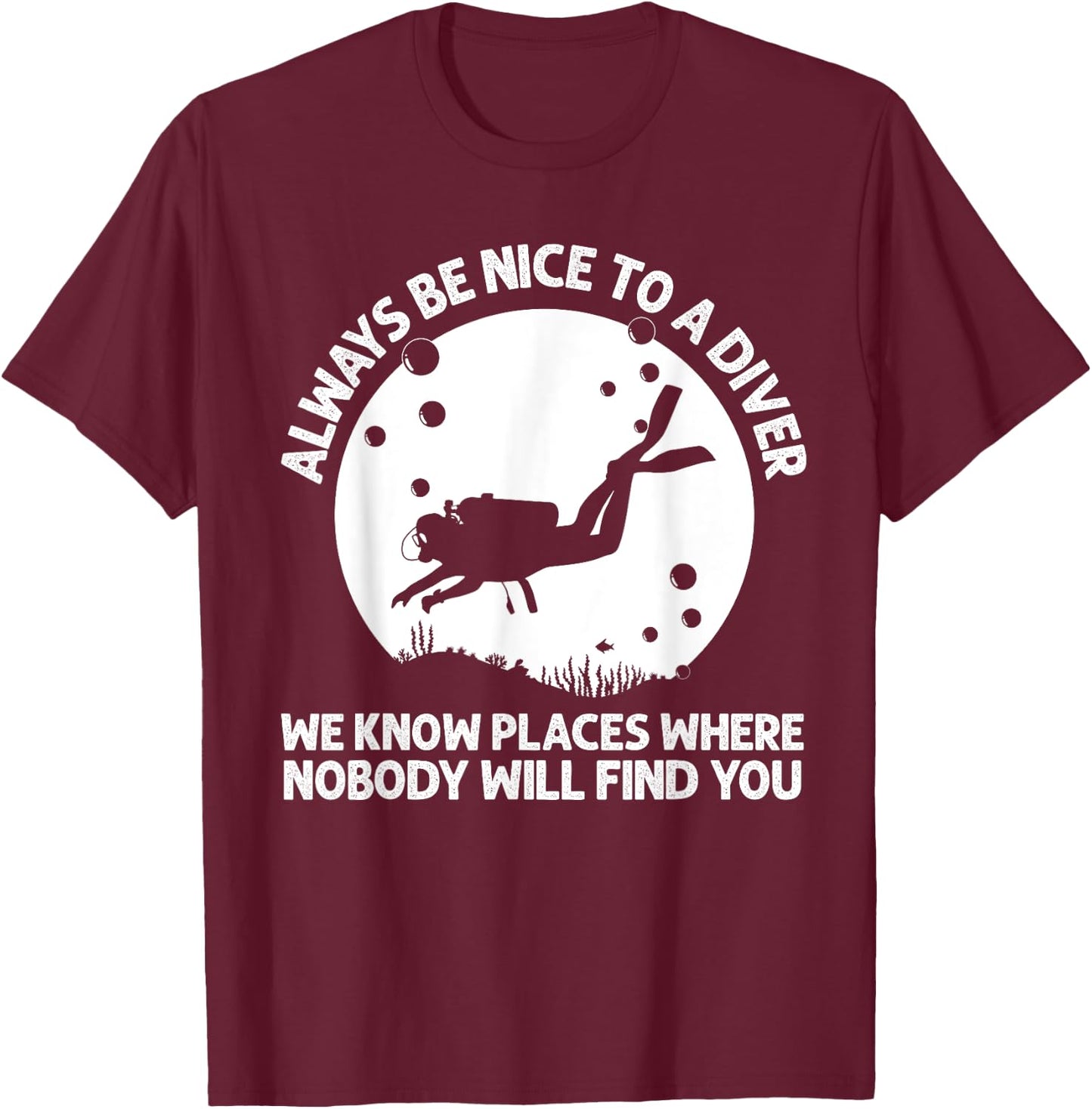 Cool Scuba Diving Women Scuba Diver Underwater Lover T-Shirt - T-Shirt | Maroon