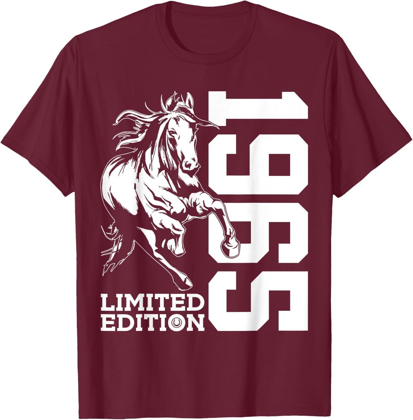 Riding 60th Birthday Horse Limited Edition 1965 Rider T-Shirt - T-Shirt | Maroon