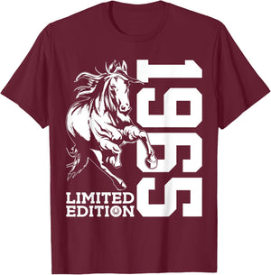 Riding 60th Birthday Horse Limited Edition 1965 Rider T-Shirt - T-Shirt | Maroon