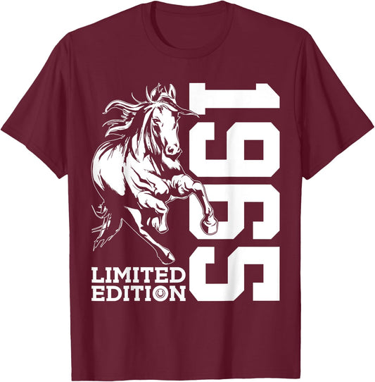 Riding 60th Birthday Horse Limited Edition 1965 Rider T-Shirt - T-Shirt | Maroon