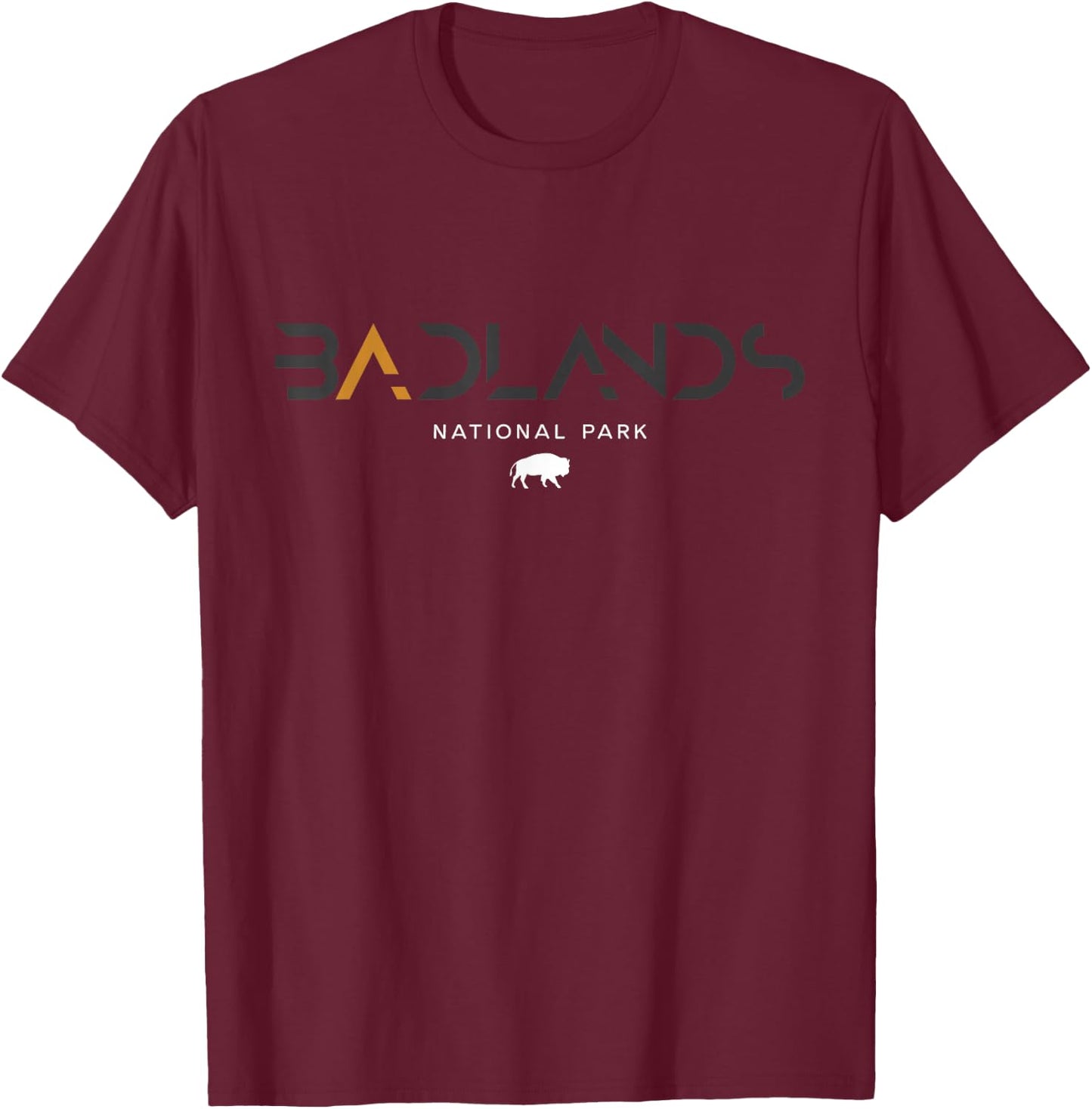 Badlands National Park South Dakota Tonal Retro Vintage T-Shirt - T-Shirt | Maroon
