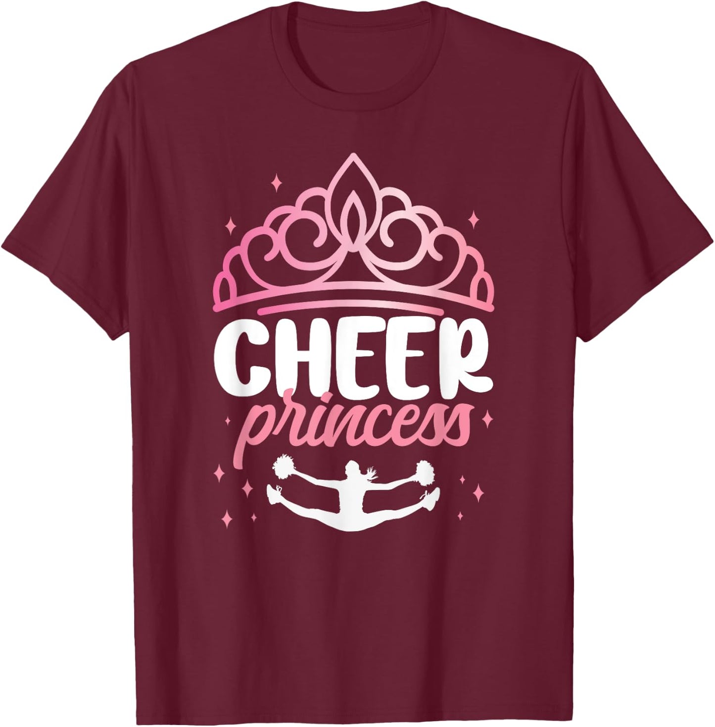 Cheer Cheerleading Cheer Princess T-Shirt - T-Shirt | Maroon