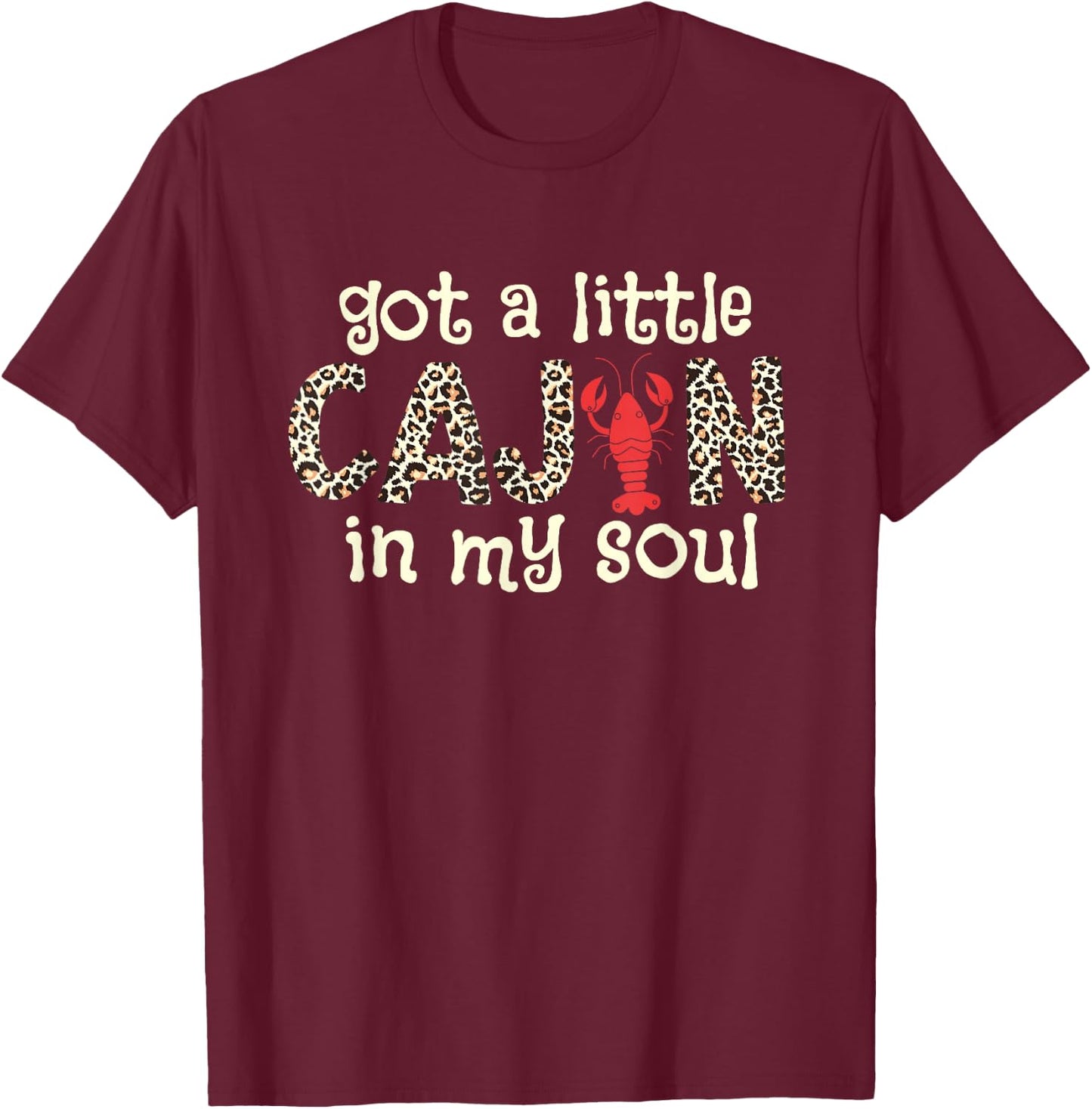 Funny Crawfish Little Cajun Boil Crayfish Leopard Women Girl T-Shirt - T-Shirt | Maroon