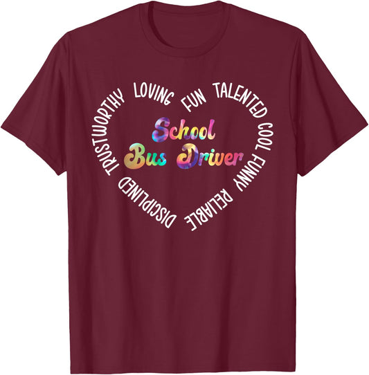 School Bus Driver T-Shirt - T-Shirt | Maroon