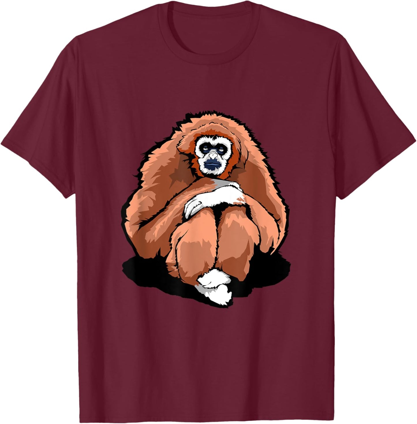 Funny big Gibbon Monkey T-Shirt - T-Shirt | Maroon