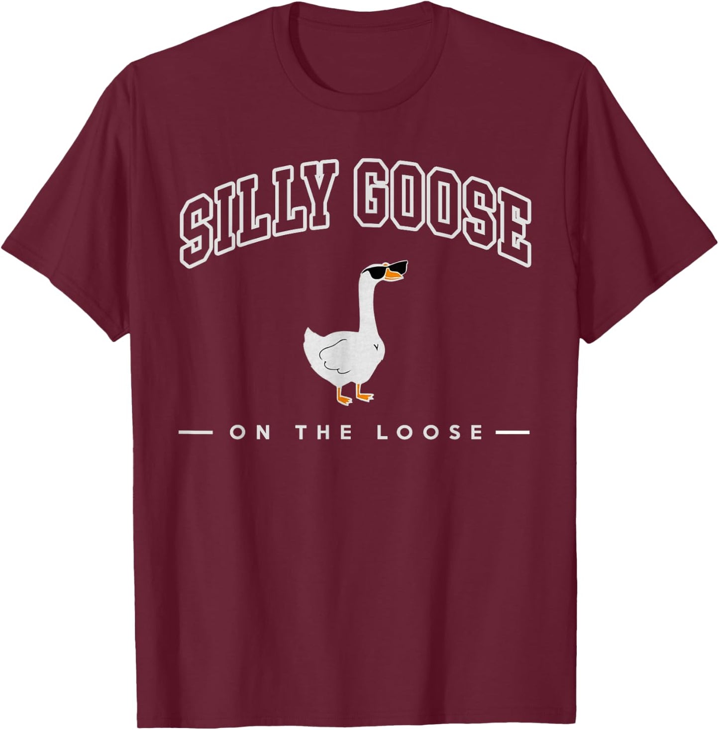 Silly Goose Shirt, Graphic Men, Funny Shirts T-Shirt - T-Shirt | Maroon