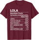 Lola Nutrition Facts | Funny Filipino Grandma T-Shirt - T-Shirt | Maroon