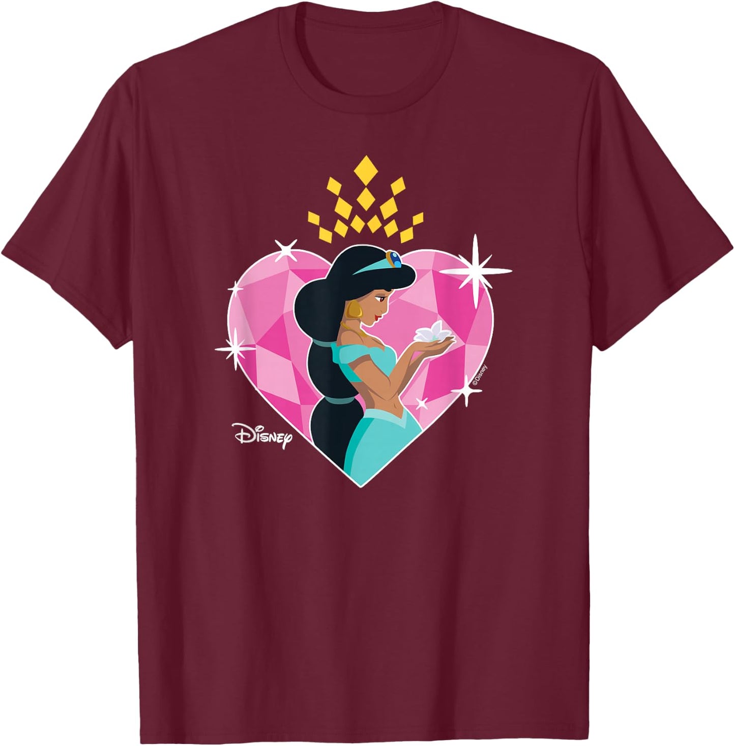 Disney Princess - Jasmine Heart T-Shirt - T-Shirt | Maroon