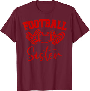 American Football Sister Football Family Matching T-Shirt - T-Shirt | Maroon