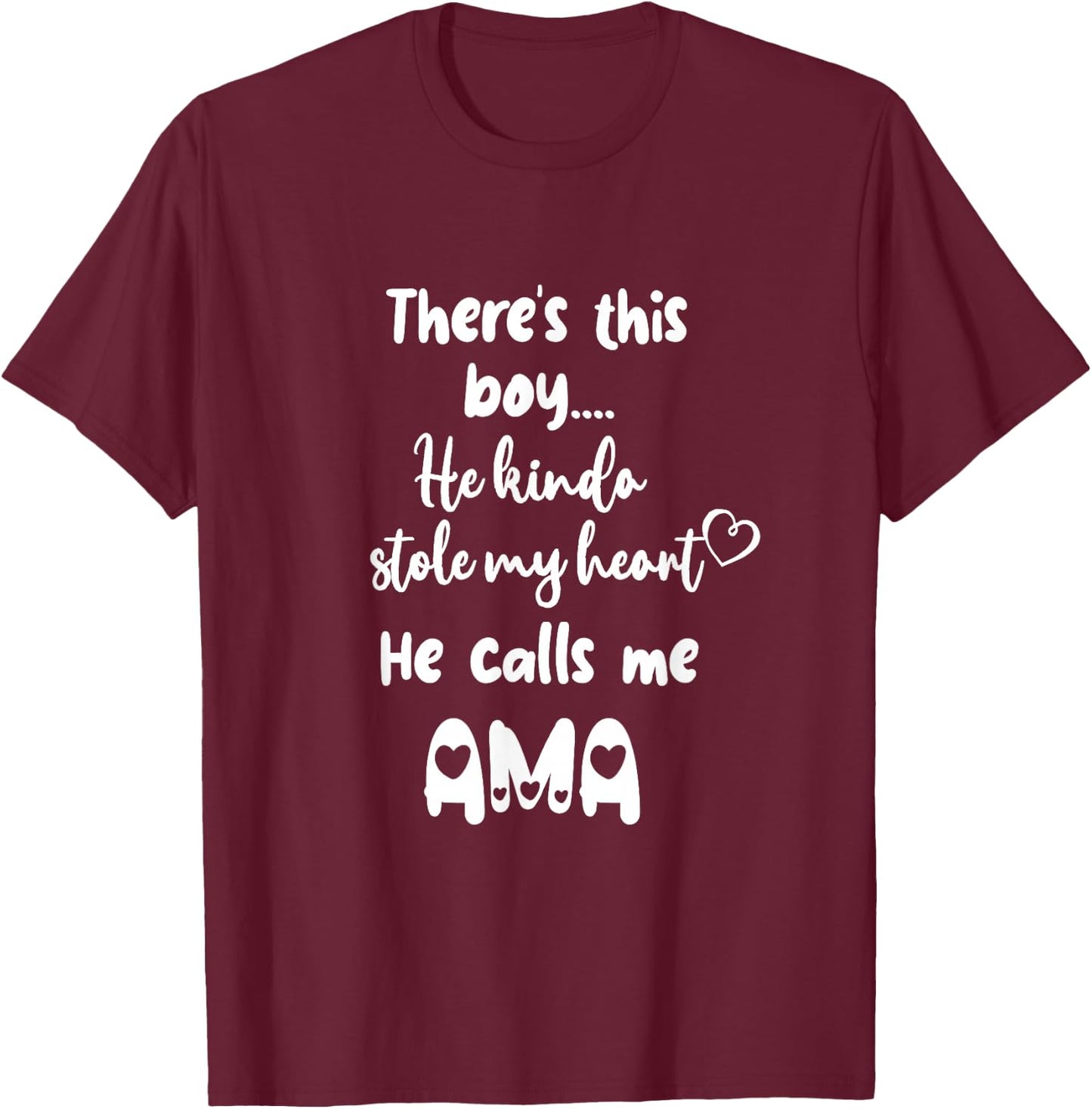 This Boy Calls Me Ama Special Grandmother Grandma T-Shirt - T-Shirt | Maroon