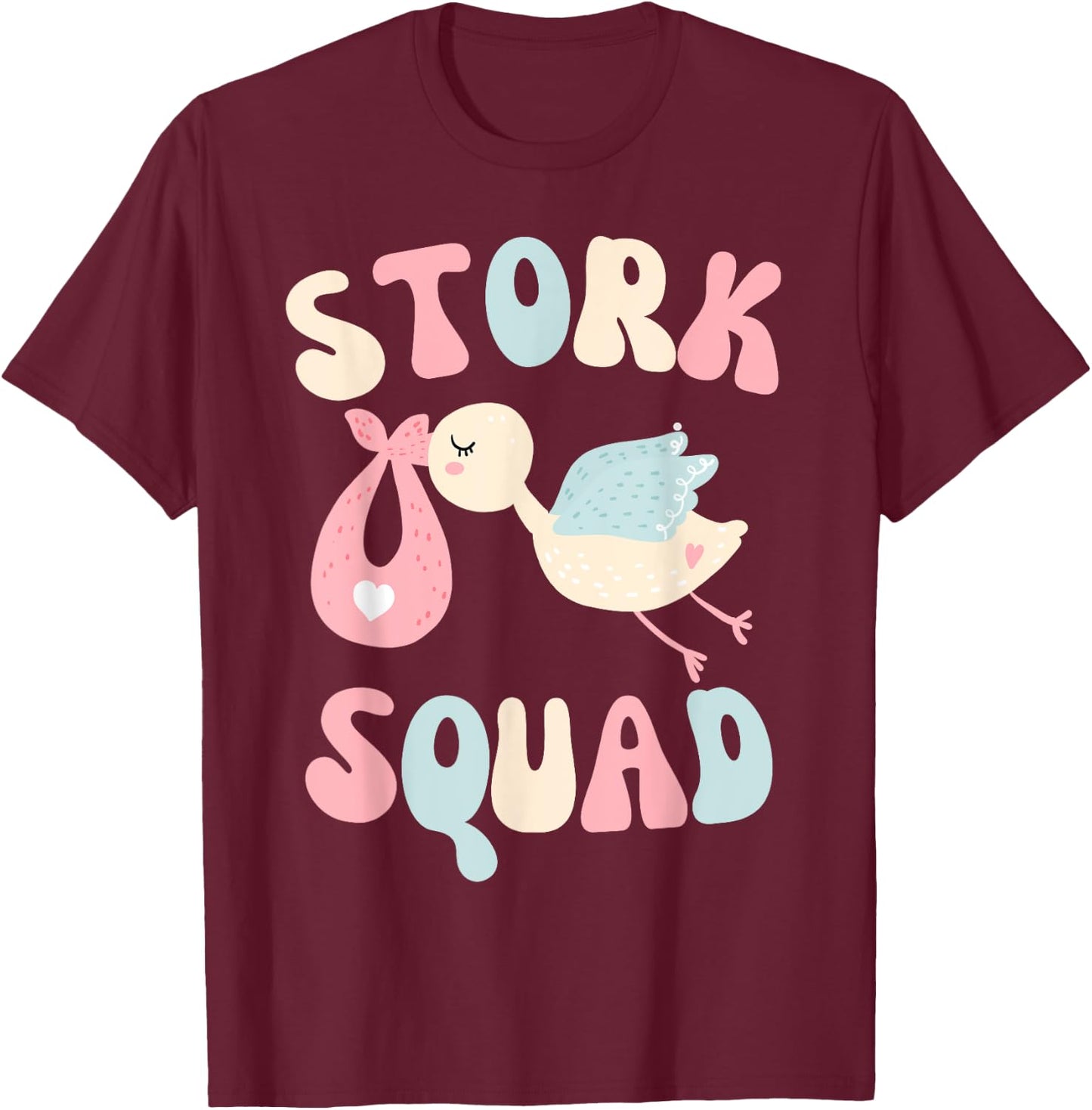 Stork Squad Matching Labor and Delivery Nurse Team T-Shirt - T-Shirt | Maroon