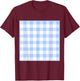 Blue Checkerboard Gingham Patten T-Shirt - T-Shirt | Maroon