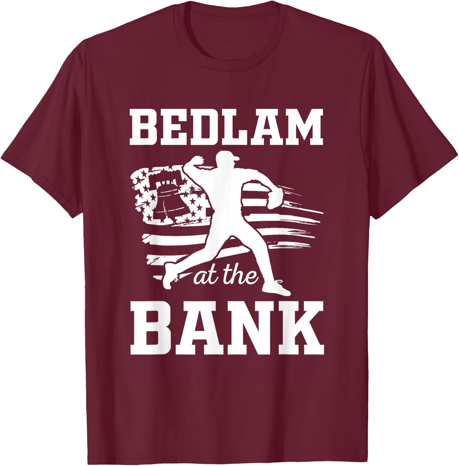 Philly Bedlam Bedlam at The Bank Philadelphia Baseball T-Shirt - T-Shirt | Maroon