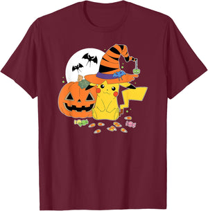 Pokémon - Witch Pikachu With Candy T-Shirt - T-Shirt | Maroon
