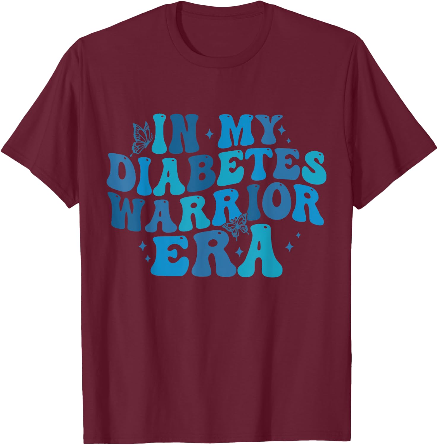 Retro In My Diabetes Warrior Era Cute T1D Diabetes Awareness T-Shirt - T-Shirt | Maroon