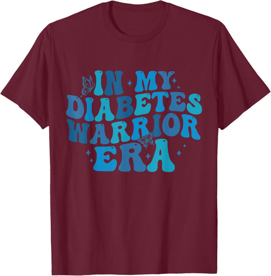 Retro In My Diabetes Warrior Era Cute T1D Diabetes Awareness T-Shirt - T-Shirt | Maroon