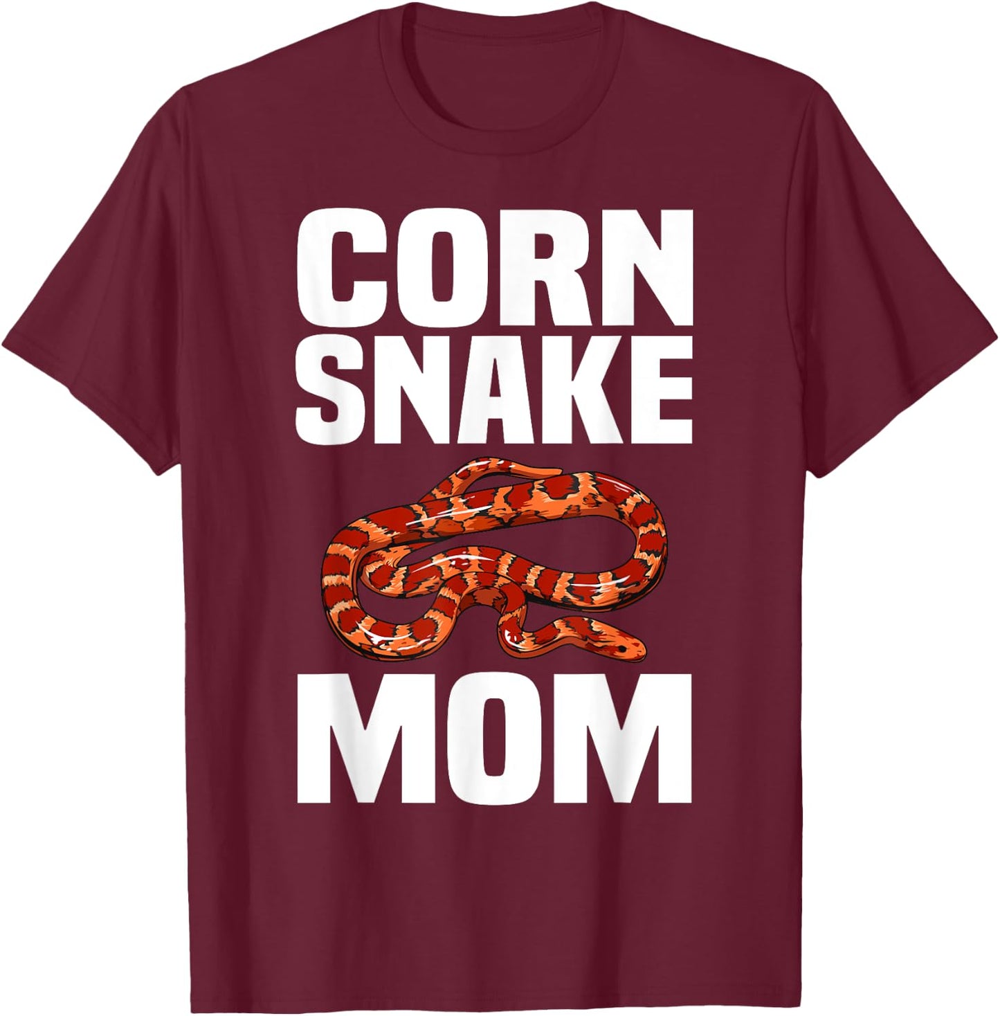 Cool Corn Snake Mom Mother Snake Lover Herpetology T-Shirt - T-Shirt | Maroon