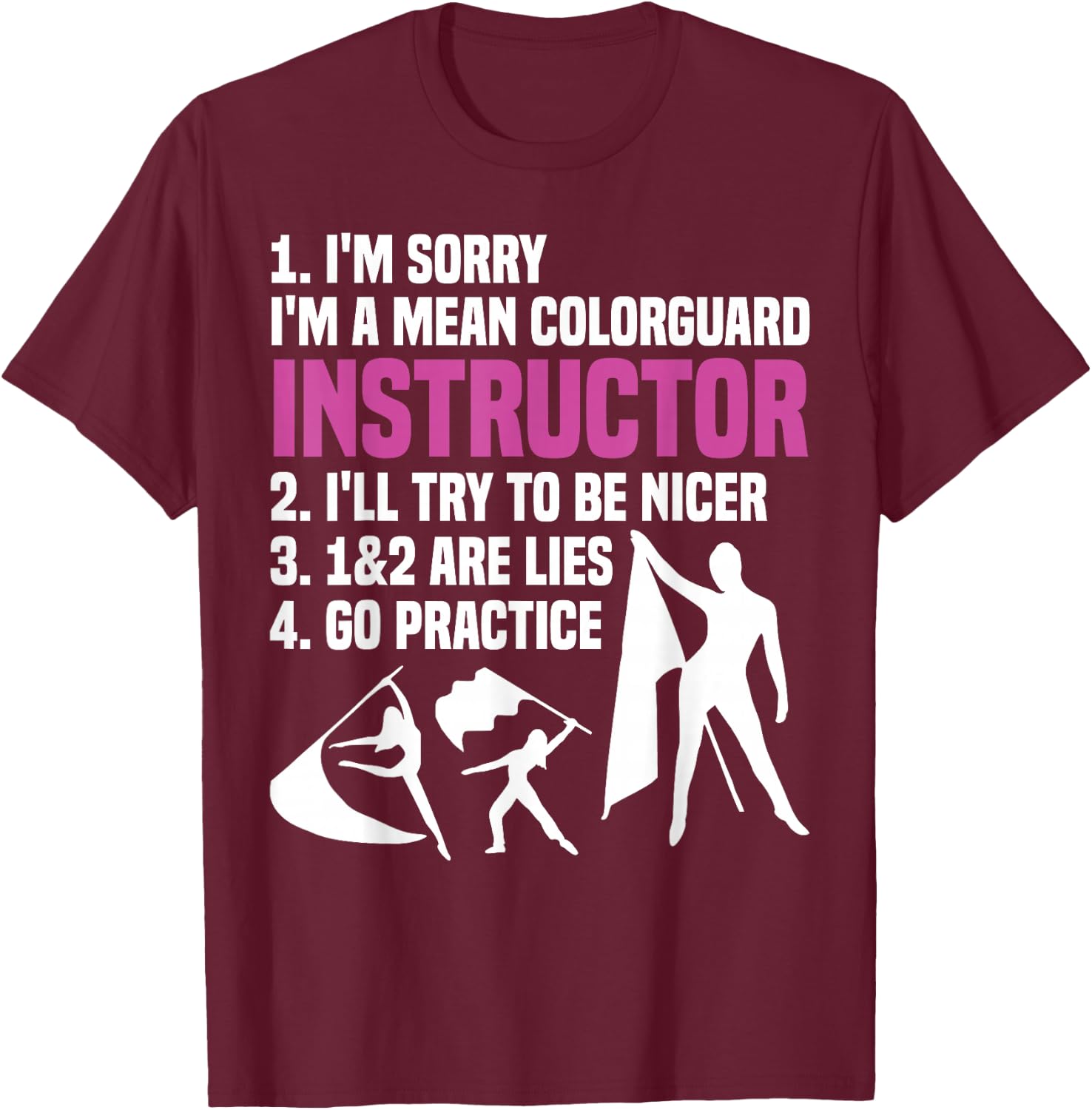 Winter Guard Senior Uniform Captain Color Guard Instructor T-Shirt - T-Shirt | Maroon