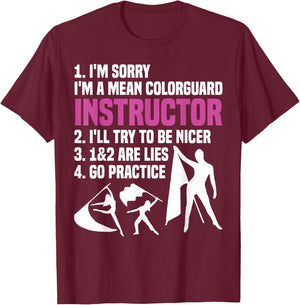 Winter Guard Senior Uniform Captain Color Guard Instructor T-Shirt - T-Shirt | Maroon